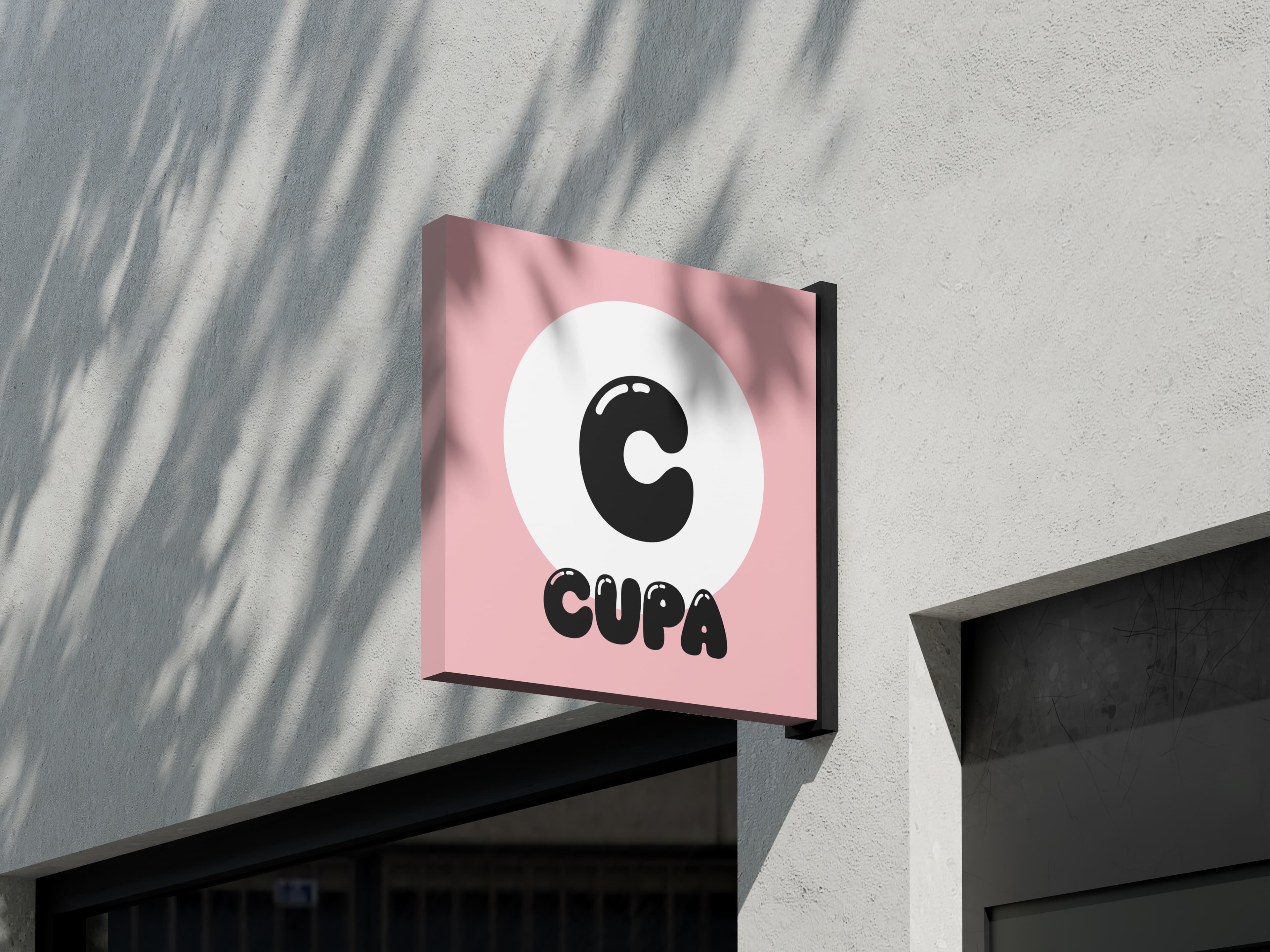 CUPA storefront signage mockup