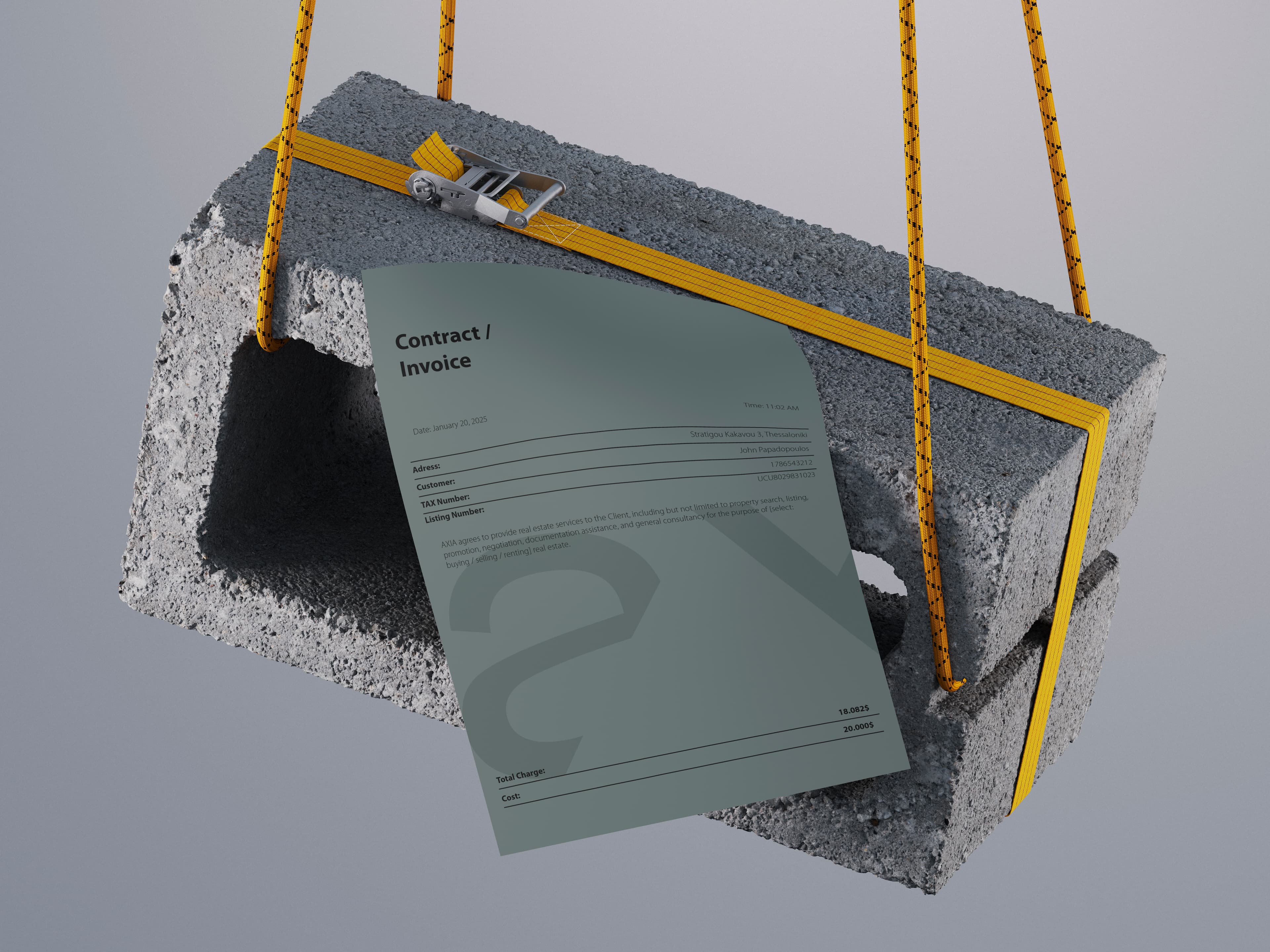 Axia contract and invoice mockup