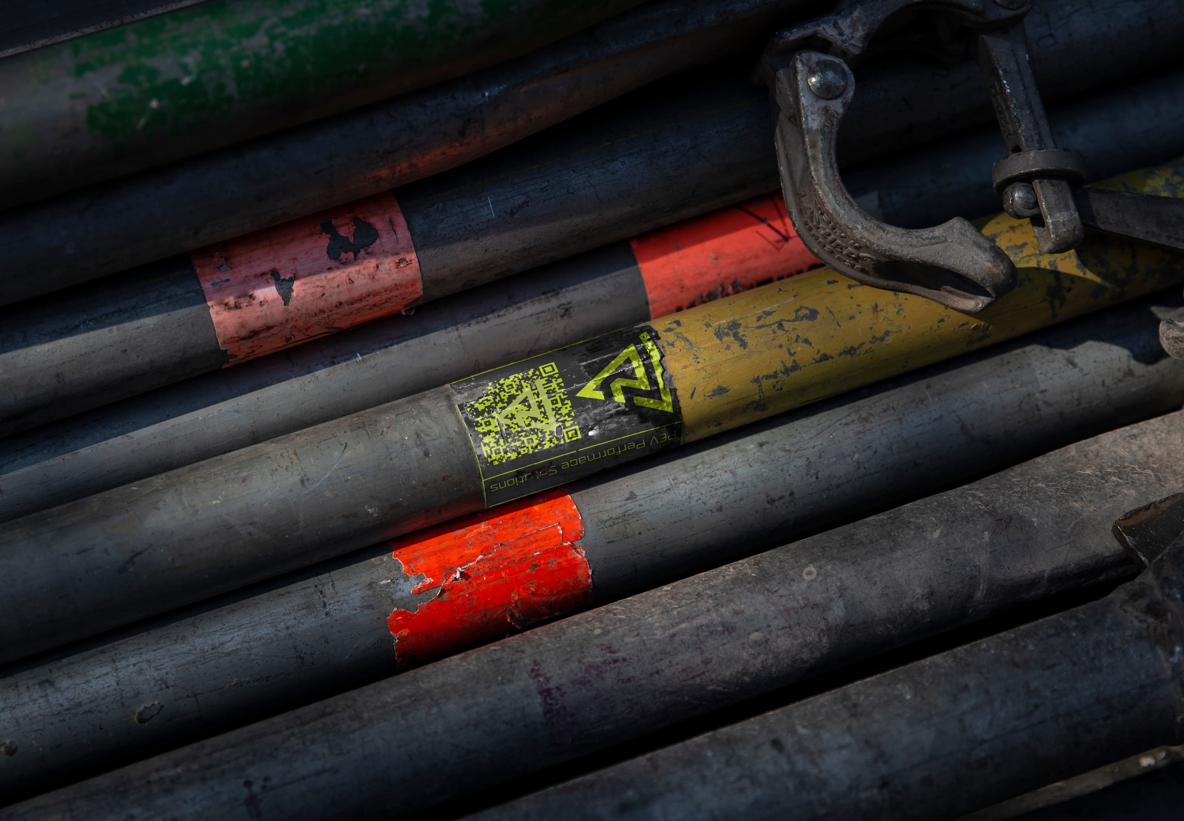 VoltRock logo sticker on metal pipes