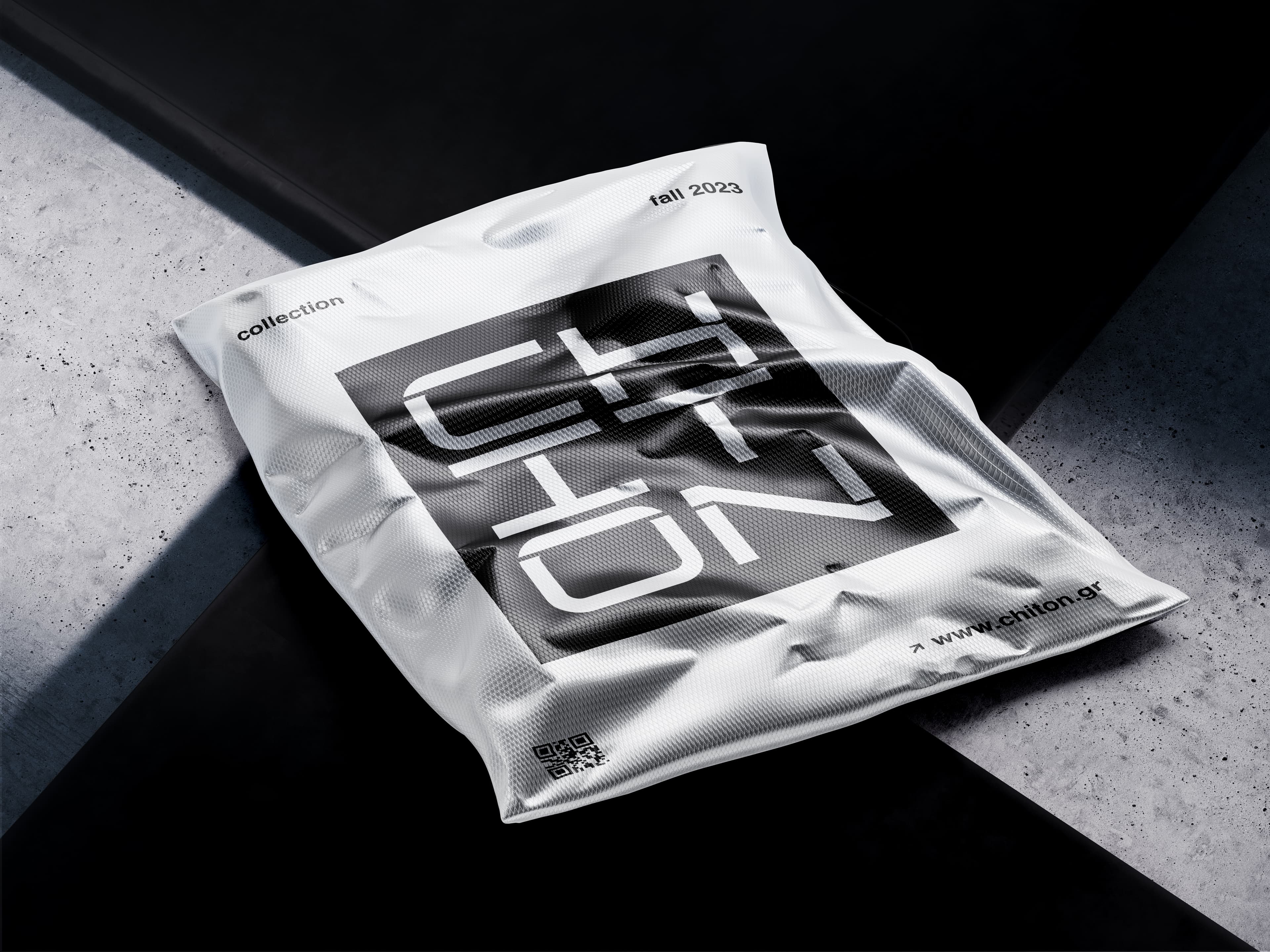 Chiton metallic packaging mockup