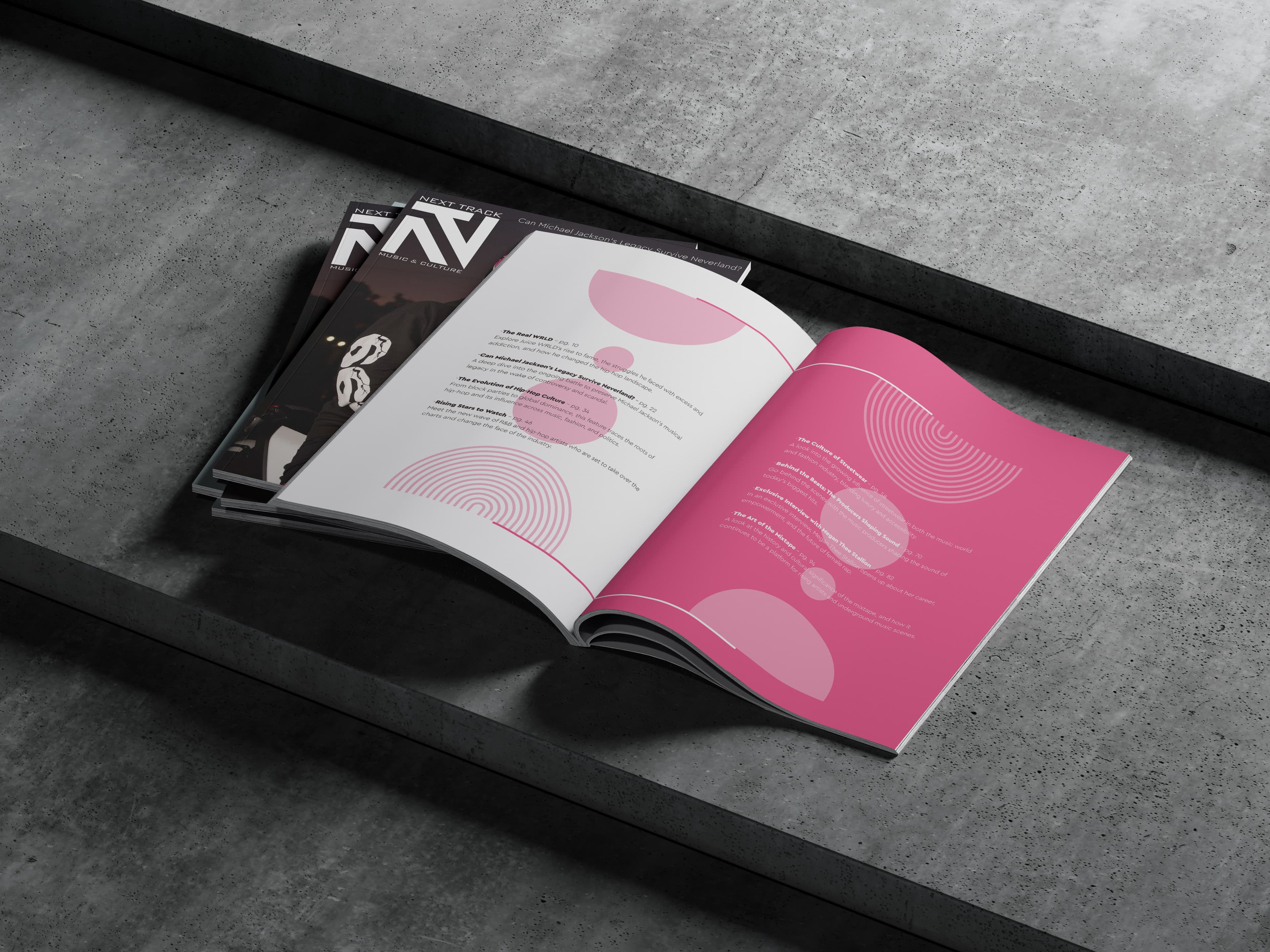 Next Track Table of Contents mockup